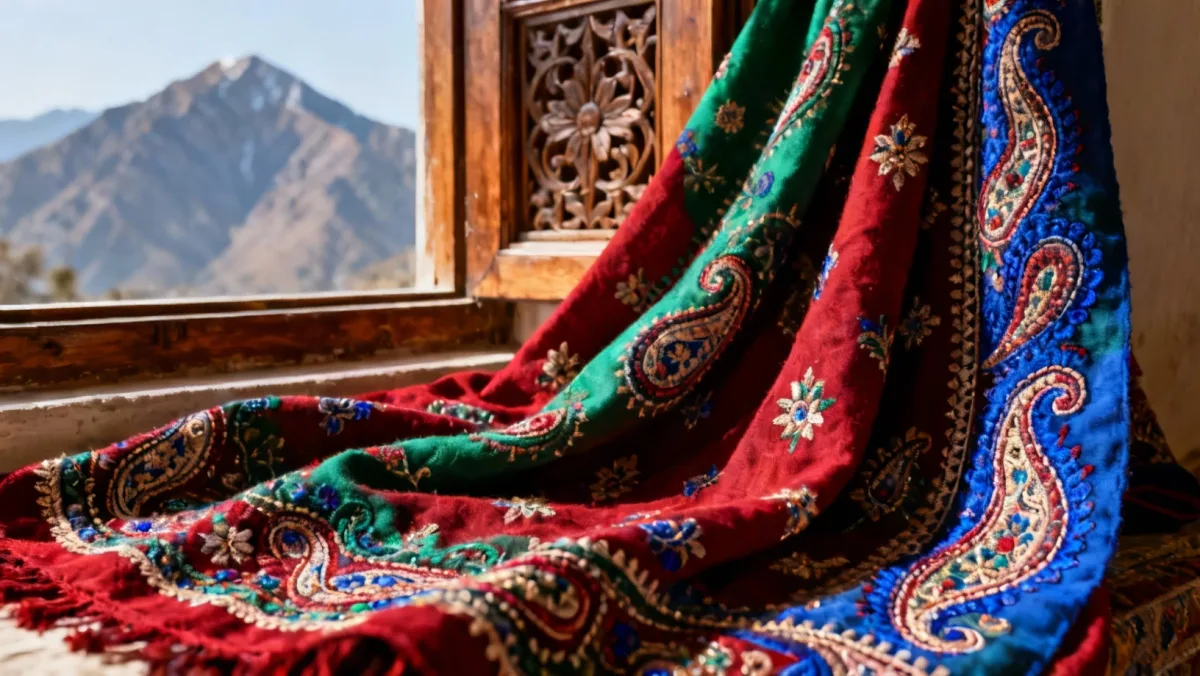 Artisanat kashméri — Châle pashmina brodé